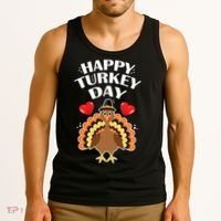 Funny Happy Turkey Day Tank Top thumb 3