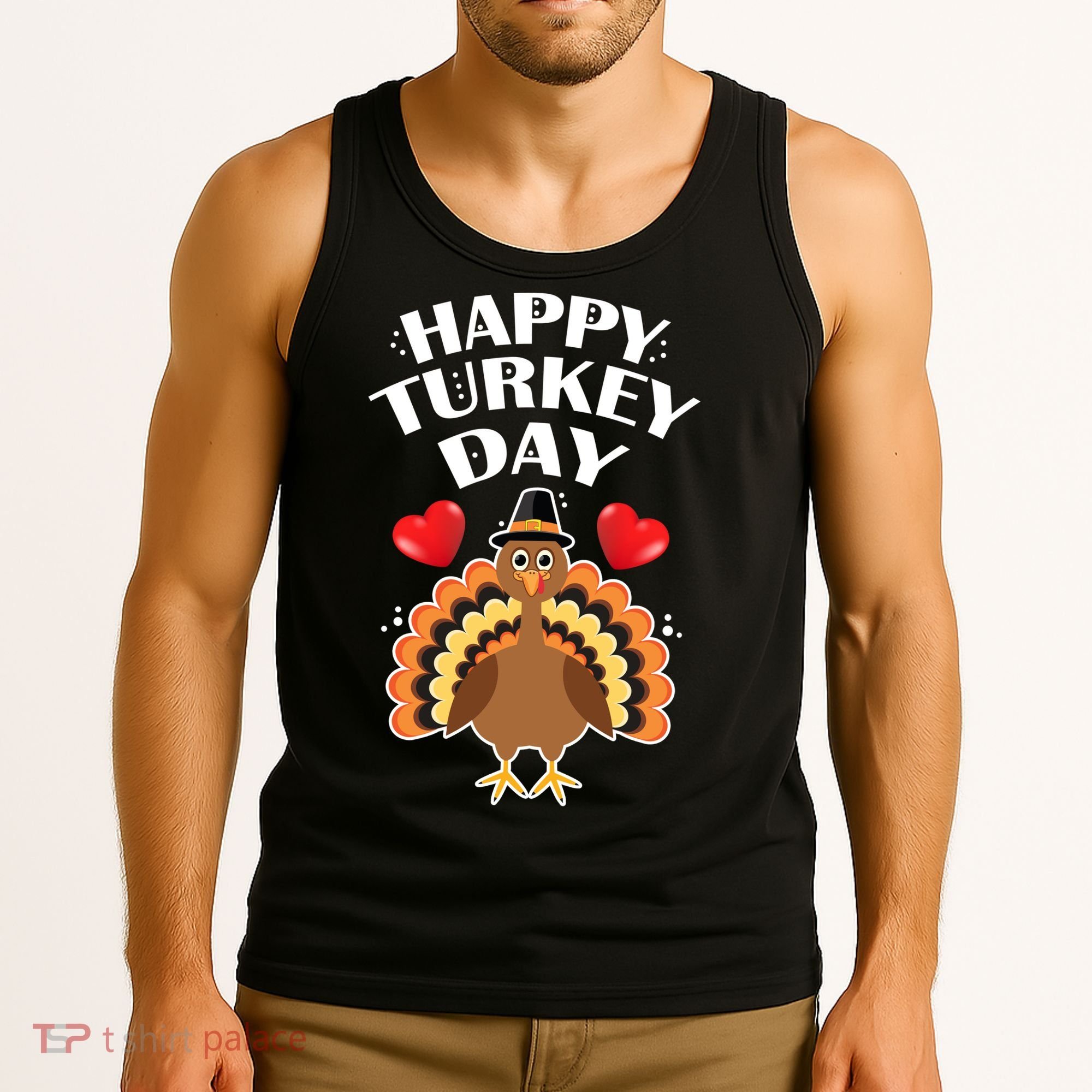 Funny Happy Turkey Day Tank Top