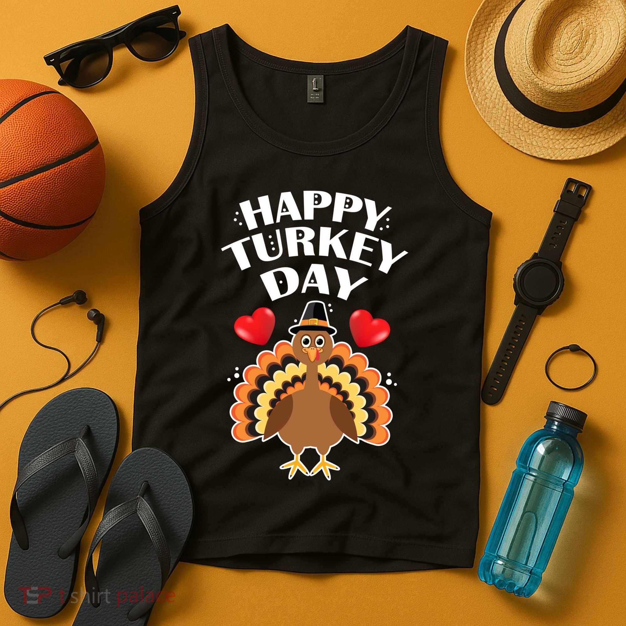 Funny Happy Turkey Day Tank Top
