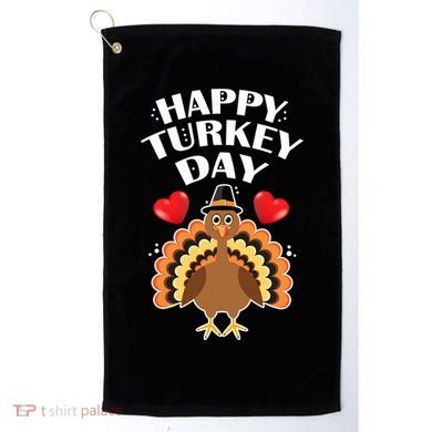 Funny Happy Turkey Day Golf Towel