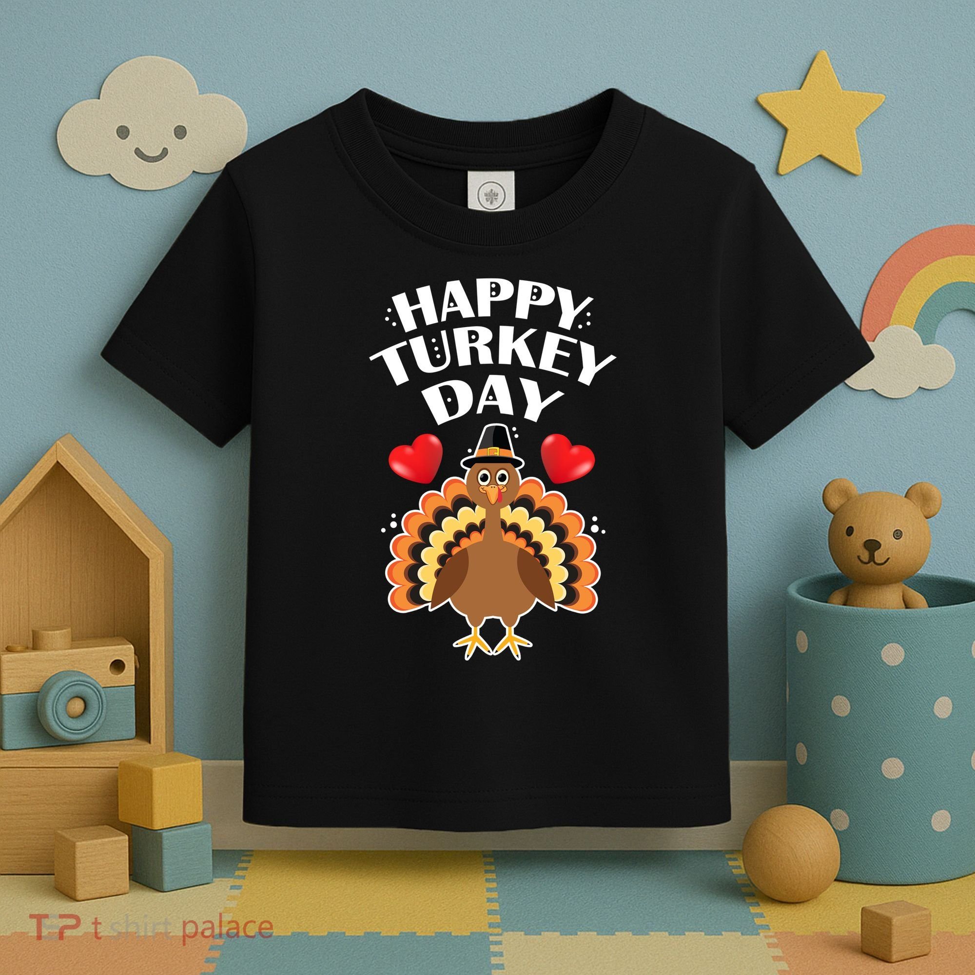 Funny Happy Turkey Day Toddler T-Shirt