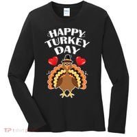 Funny Happy Turkey Day Women's Long Sleeve Shirt thumb 0
