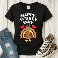 Funny Happy Turkey Day Women's T-Shirt thumb 3