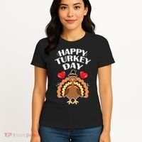 Funny Happy Turkey Day Women's T-Shirt thumb 4