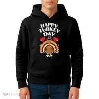 Funny Happy Turkey Day Kids Hoodie thumb 4