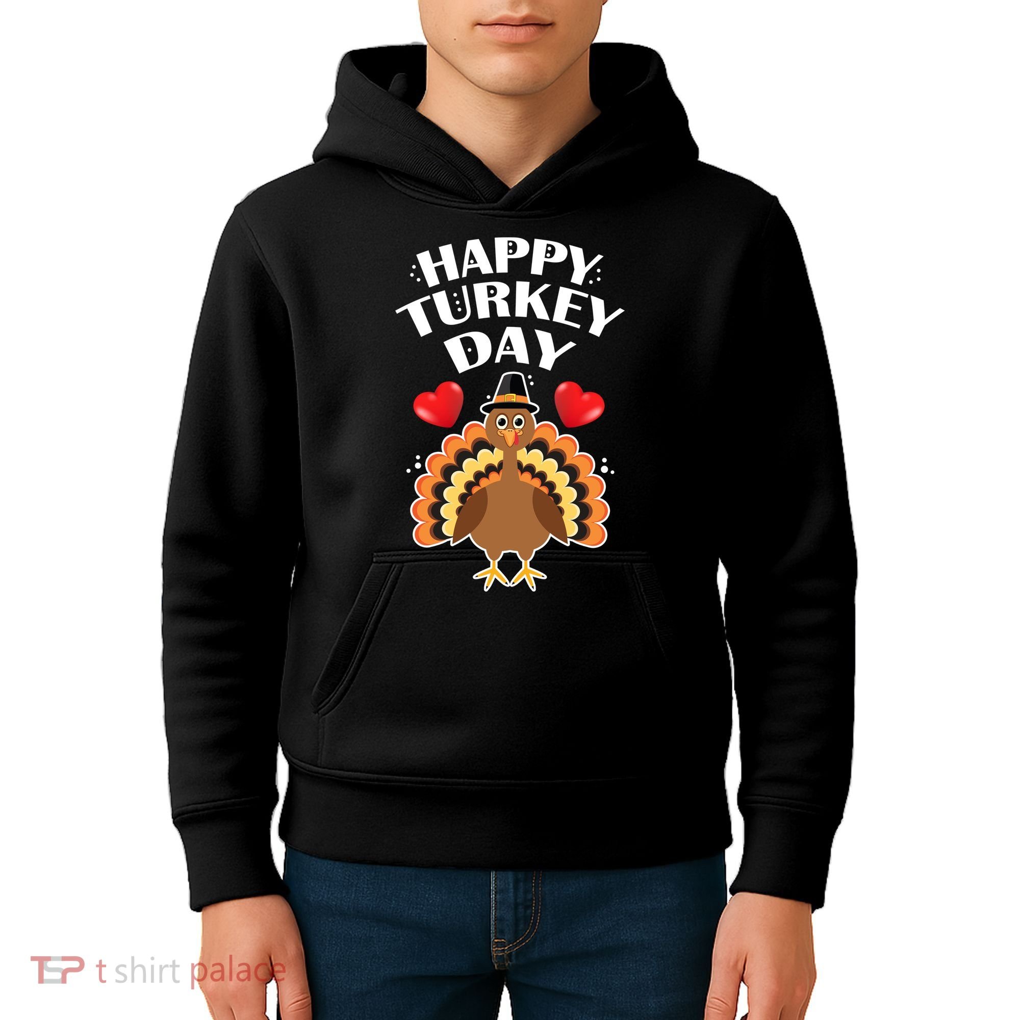 Funny Happy Turkey Day Kids Hoodie