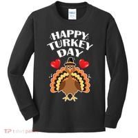 Funny Happy Turkey Day Kids Long Sleeve Shirt thumb 0