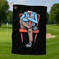 Funny Headless Man Golf Towel thumb 1