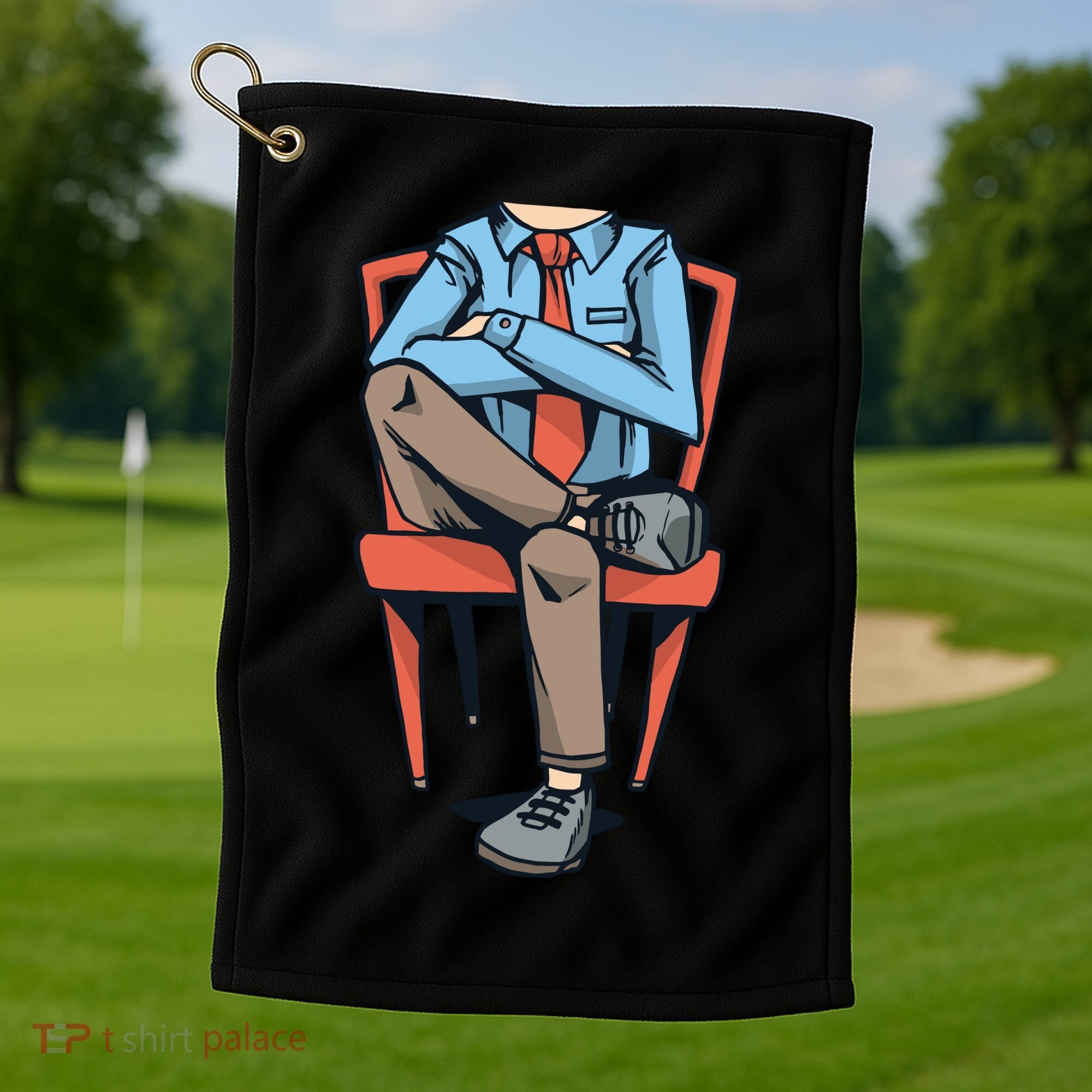 Funny Headless Man Golf Towel