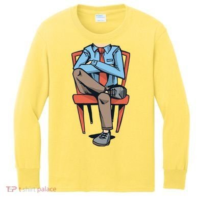 Funny Headless Man Kids Long Sleeve Shirt