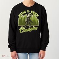 Funny Hide & Seek Champion Big Foot Sasquatch Monster  Women's Sweatshirt thumb 0