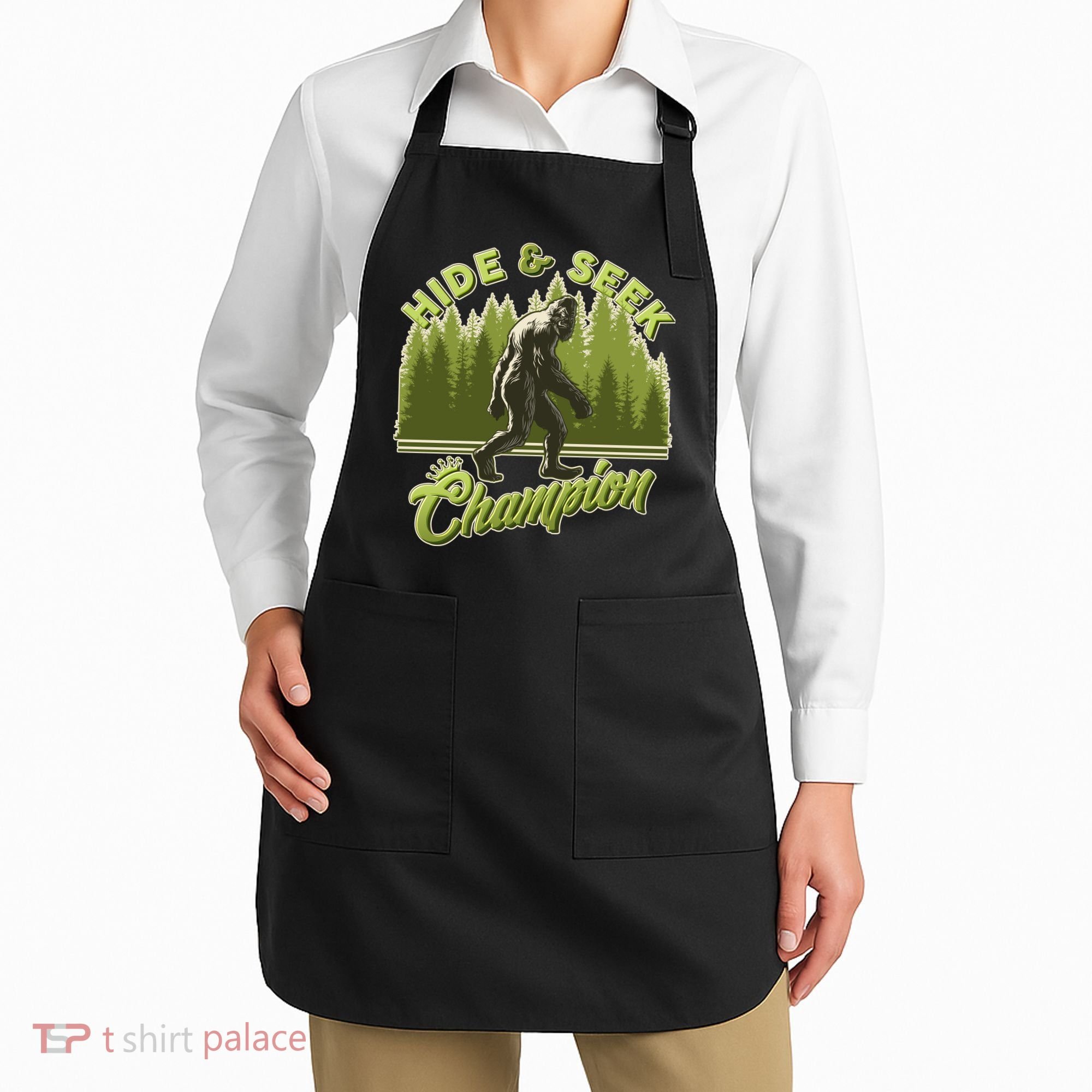 Funny Hide & Seek Champion Big Foot Sasquatch Monster  Apron
