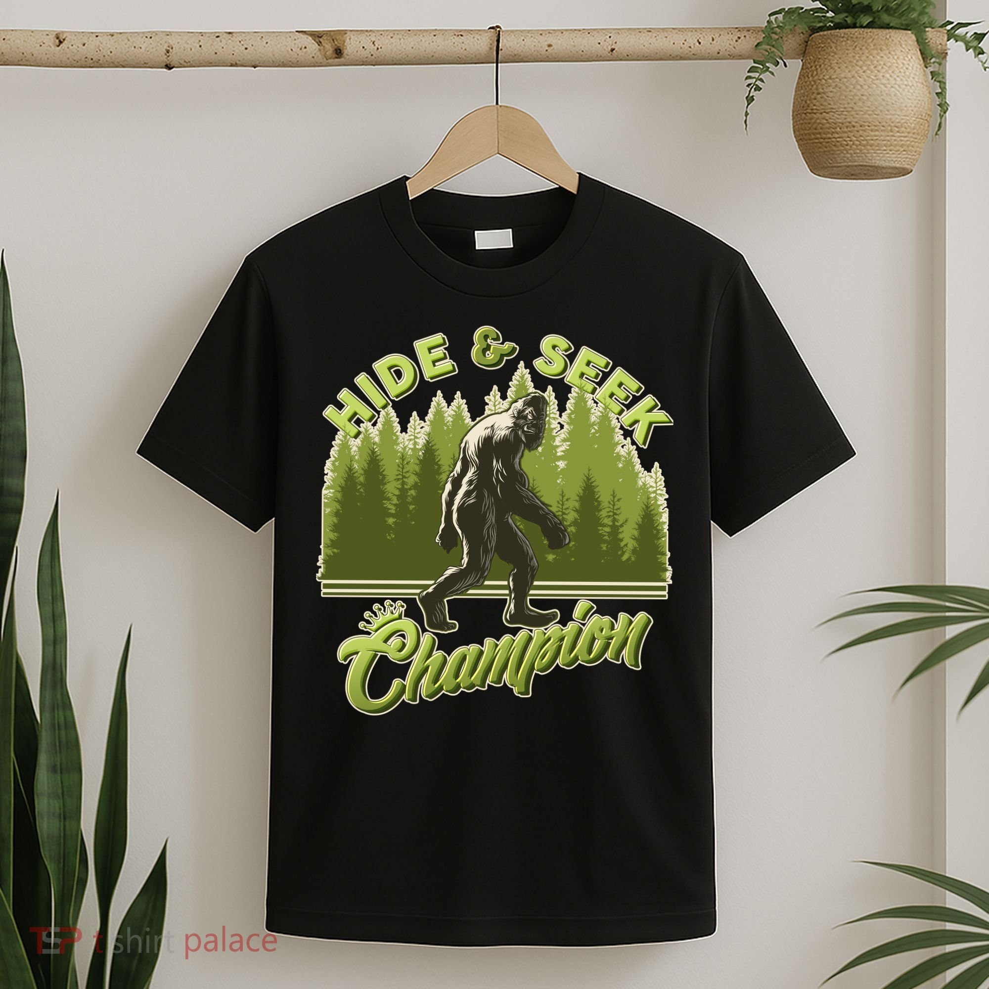 Funny Hide & Seek Champion Big Foot Sasquatch Monster  T-Shirt