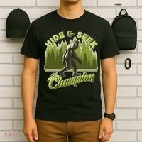 Funny Hide & Seek Champion Big Foot Sasquatch Monster  T-Shirt thumb 6