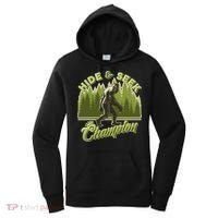 Funny Hide & Seek Champion Big Foot Sasquatch Monster  Women's Hoodie thumb 0