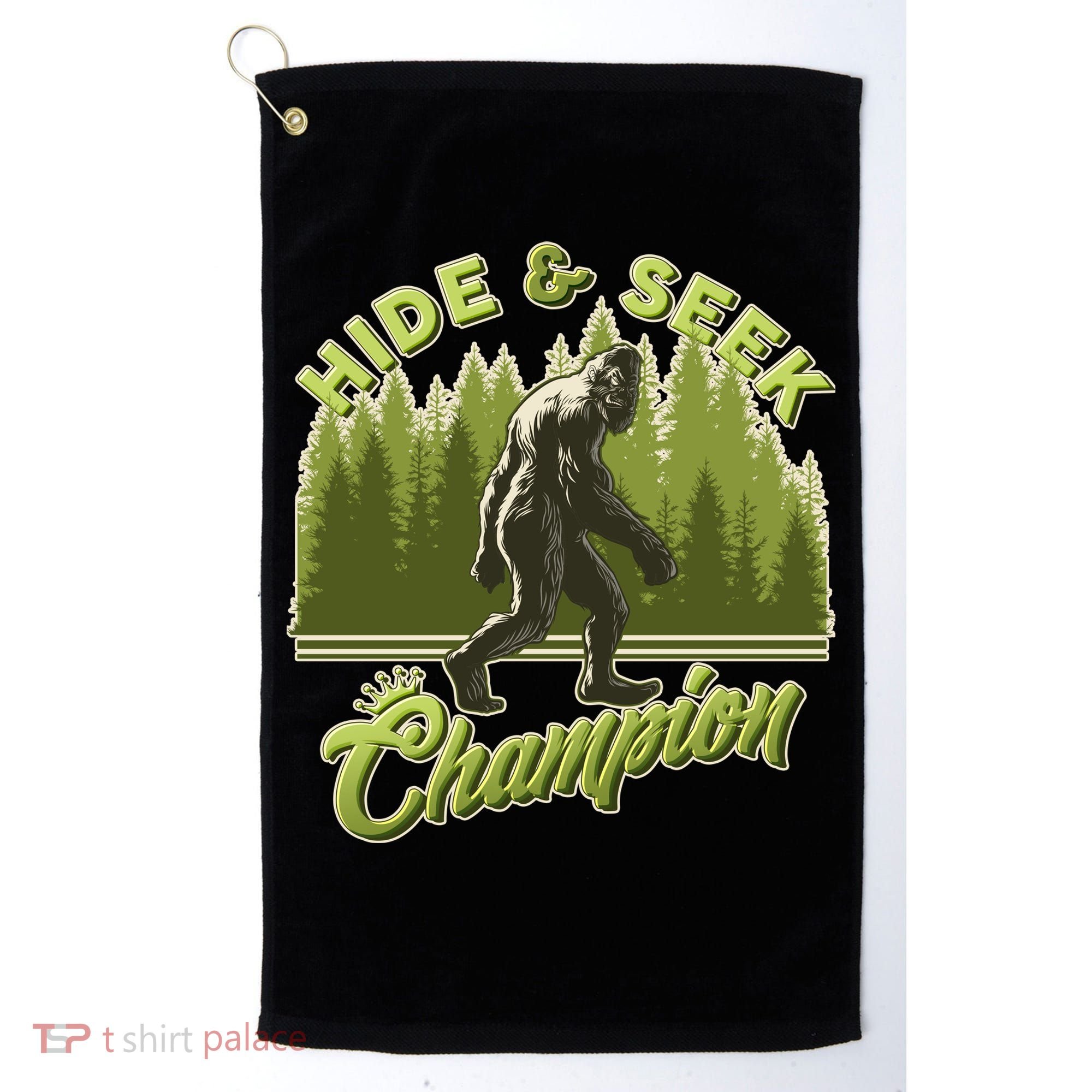 Funny Hide & Seek Champion Big Foot Sasquatch Monster  Golf Towel