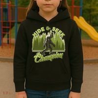 Funny Hide & Seek Champion Big Foot Sasquatch Monster  Kids Hoodie thumb 3
