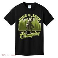 Funny Hide & Seek Champion Big Foot Sasquatch Monster  Kids T-Shirt thumb 0