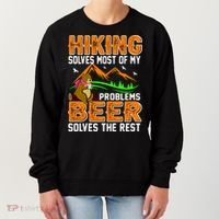 Funny Hiking Beer Solves Problems Women's Sweatshirt thumb 0