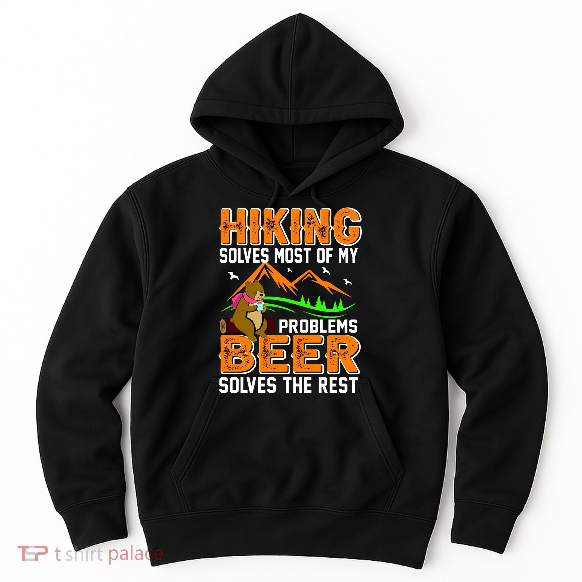 Funny Hiking Beer Solves Problems Hoodie