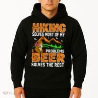 Funny Hiking Beer Solves Problems Hoodie thumb 2