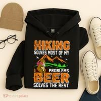Funny Hiking Beer Solves Problems Hoodie thumb 4
