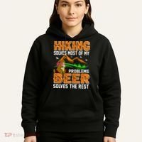 Funny Hiking Beer Solves Problems Hoodie thumb 5