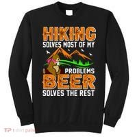 Funny Hiking Beer Solves Problems Sweatshirt thumb 0