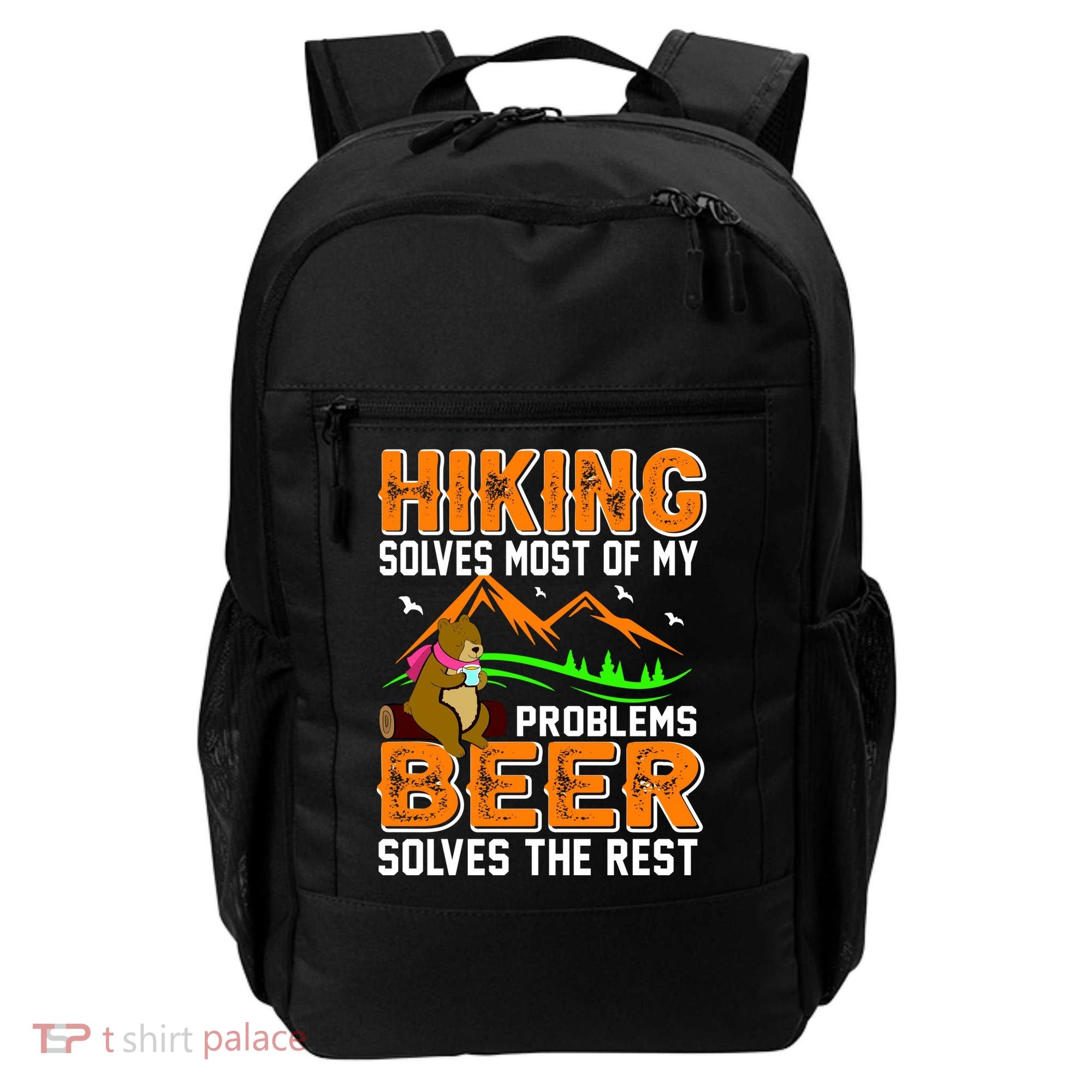 Funny Hiking Beer Solves Problems Backpack