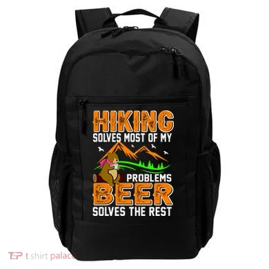 Funny Hiking Beer Solves Problems Backpack