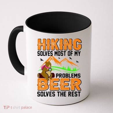 Funny Hiking Beer Solves Problems Coffee Mug