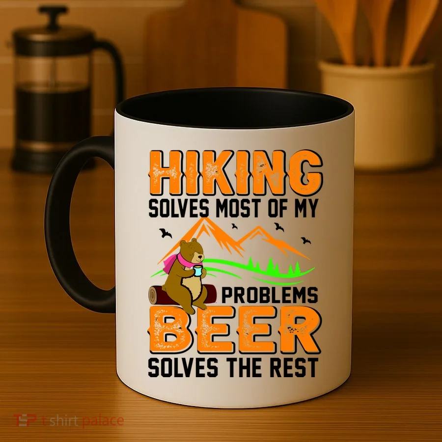 Funny Hiking Beer Solves Problems Coffee Mug