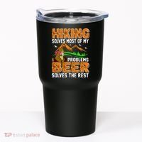 Funny Hiking Beer Solves Problems Tumbler thumb 0