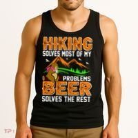 Funny Hiking Beer Solves Problems Tank Top thumb 3