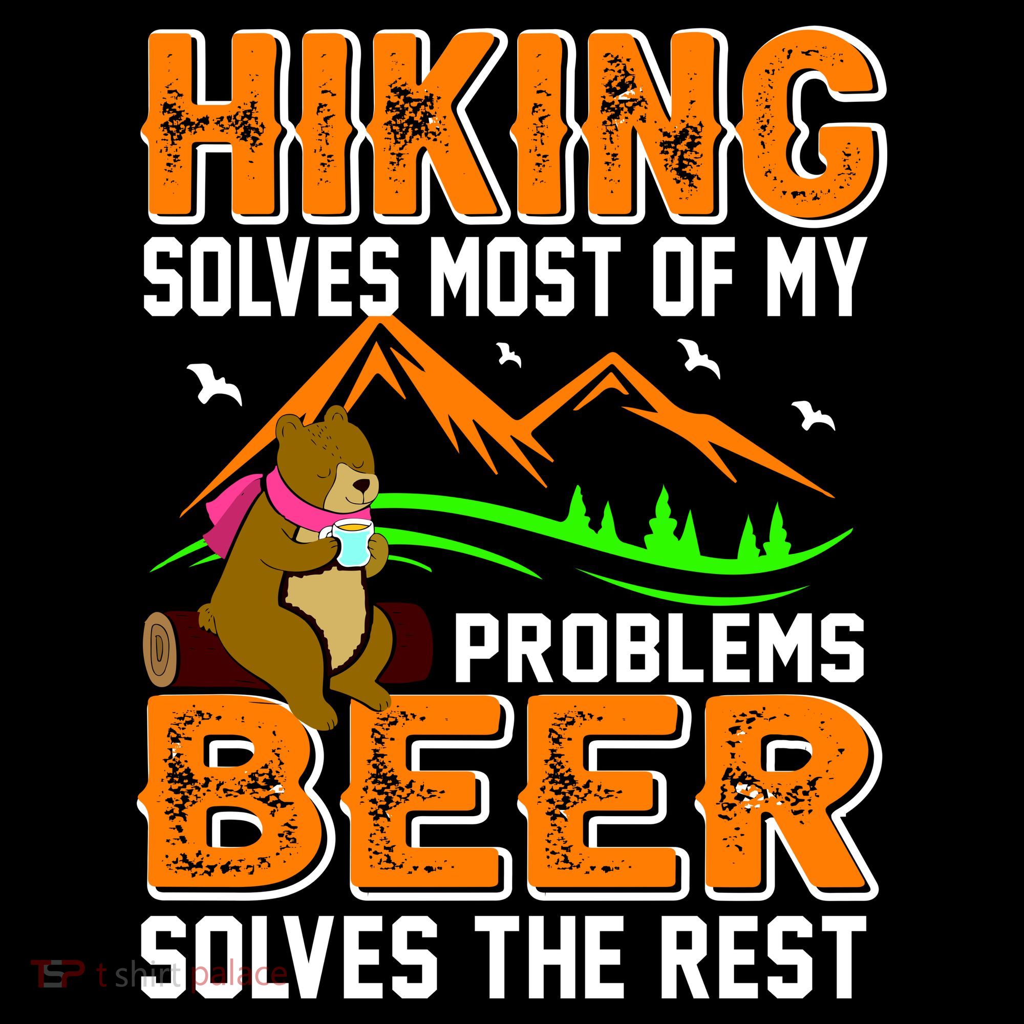 Funny Hiking Beer Solves Problems Tank Top