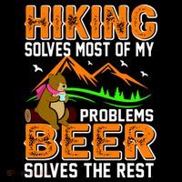 Funny Hiking Beer Solves Problems Kids T-Shirt thumb 4