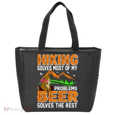 Funny Hiking Beer Solves Problems Tote Bag