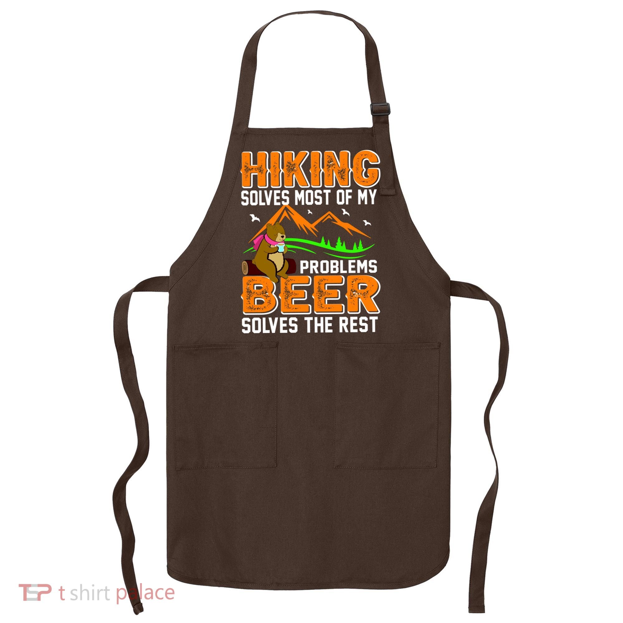 Funny Hiking Beer Solves Problems Apron