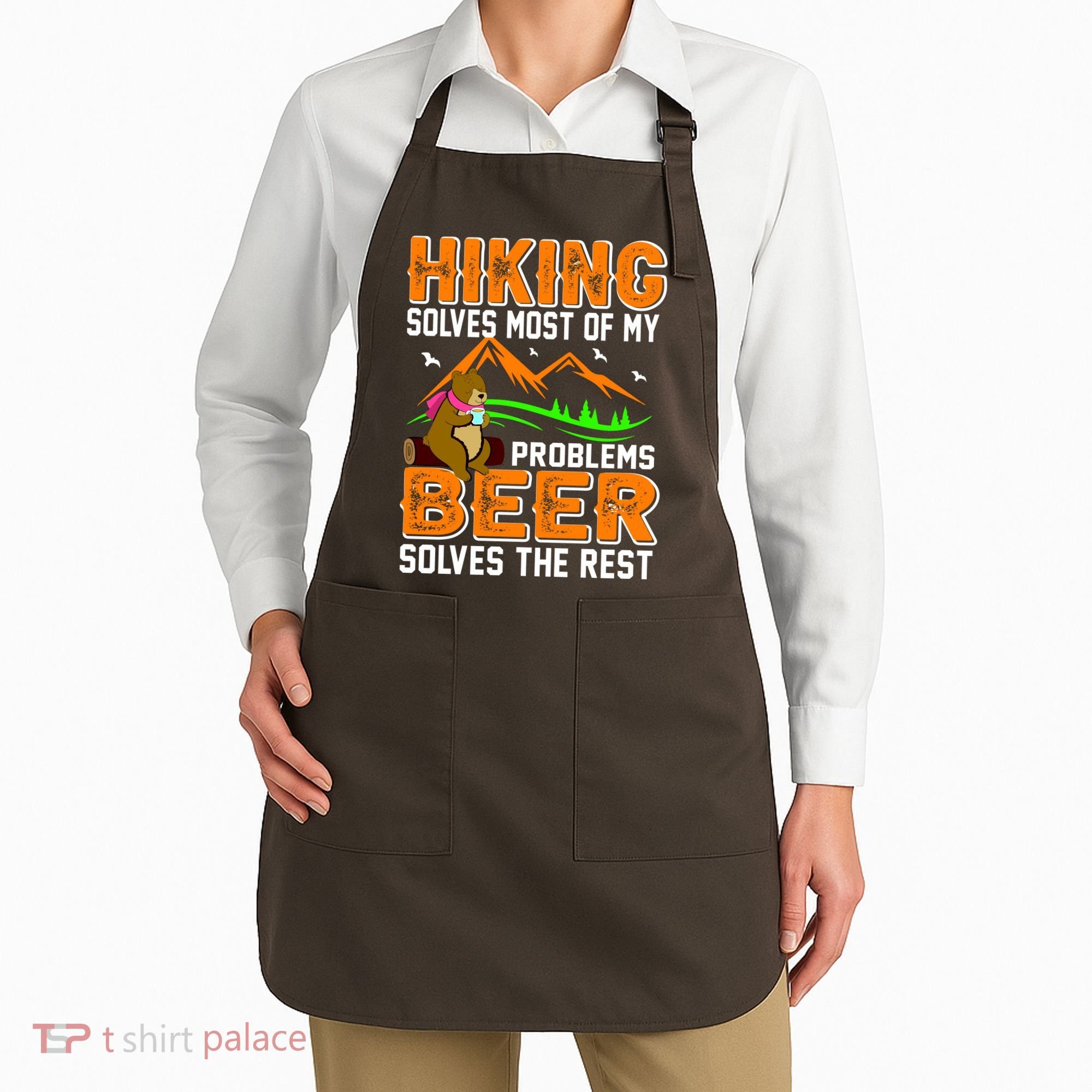 Funny Hiking Beer Solves Problems Apron
