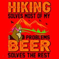 Funny Hiking Beer Solves Problems Santa Hat thumb 1