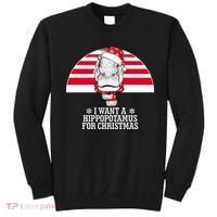 Funny Hippo I Want A Hippopotamus For Christmas Sweatshirt thumb 0