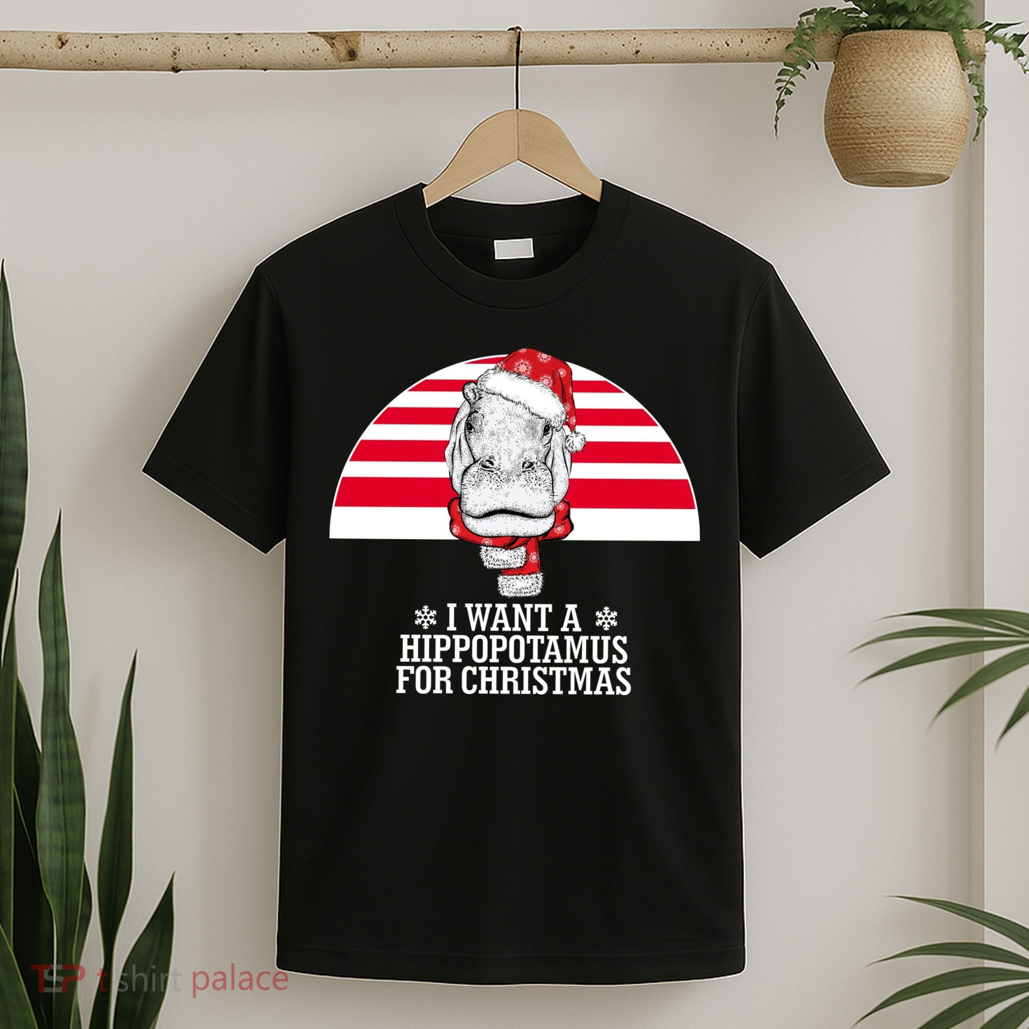 Funny Hippo I Want A Hippopotamus For Christmas T-Shirt