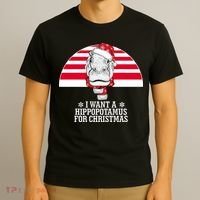 Funny Hippo I Want A Hippopotamus For Christmas T-Shirt thumb 3