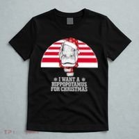 Funny Hippo I Want A Hippopotamus For Christmas T-Shirt thumb 5