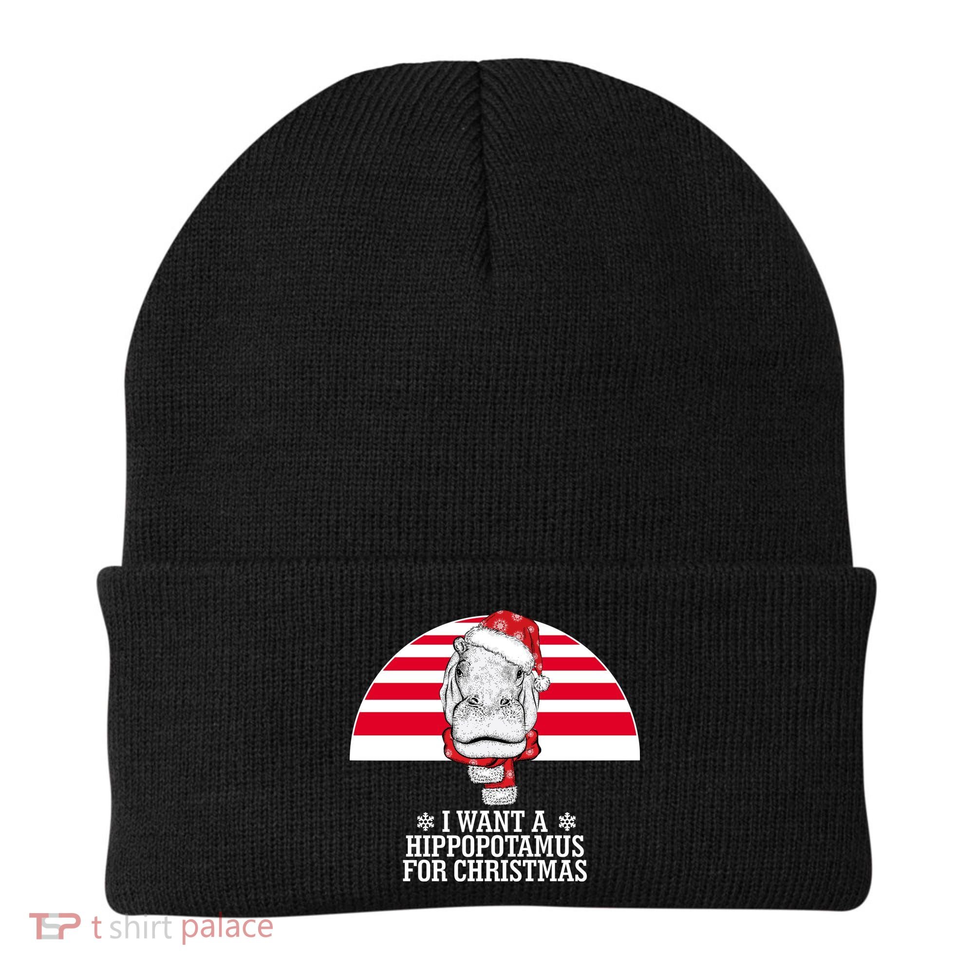 Funny Hippo I Want A Hippopotamus For Christmas Beanie