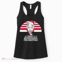 Funny Hippo I Want A Hippopotamus For Christmas Women's Tank Top thumb 0