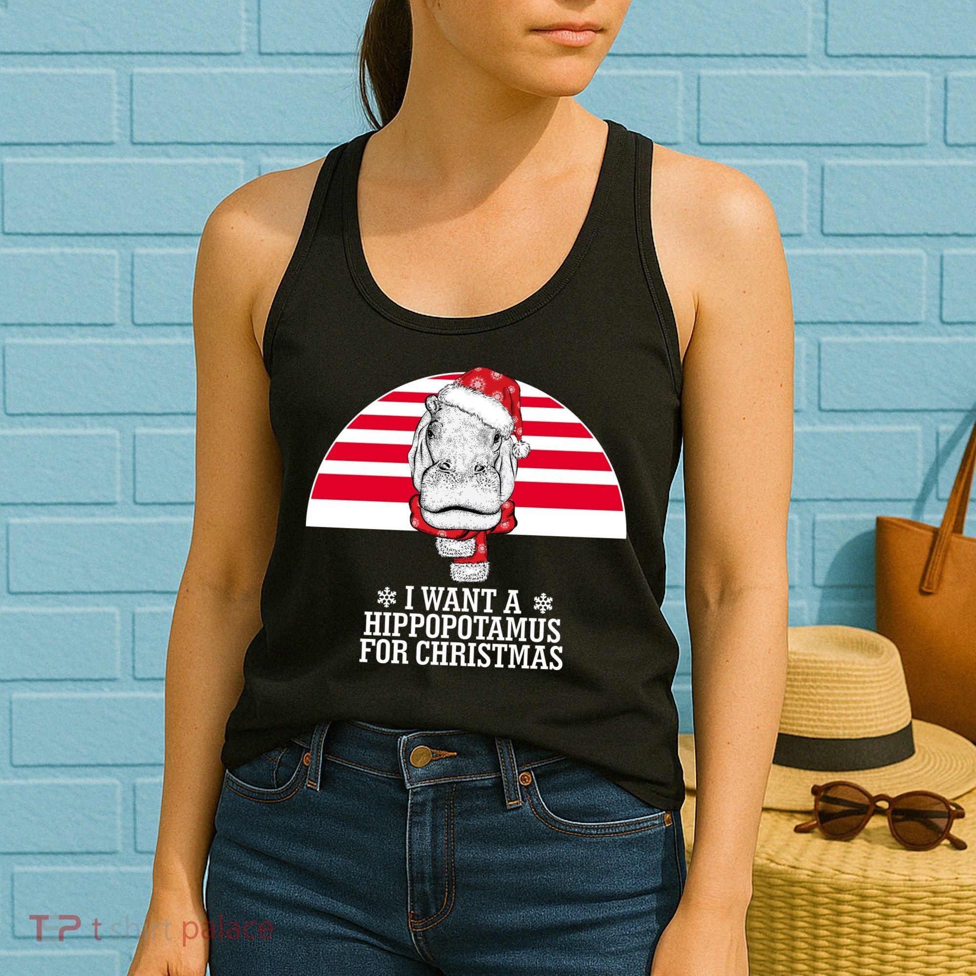 Funny Hippo I Want A Hippopotamus For Christmas Women's Tank Top