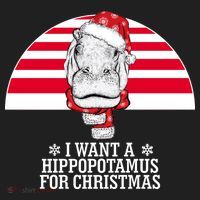 Funny Hippo I Want A Hippopotamus For Christmas Hat thumb 2