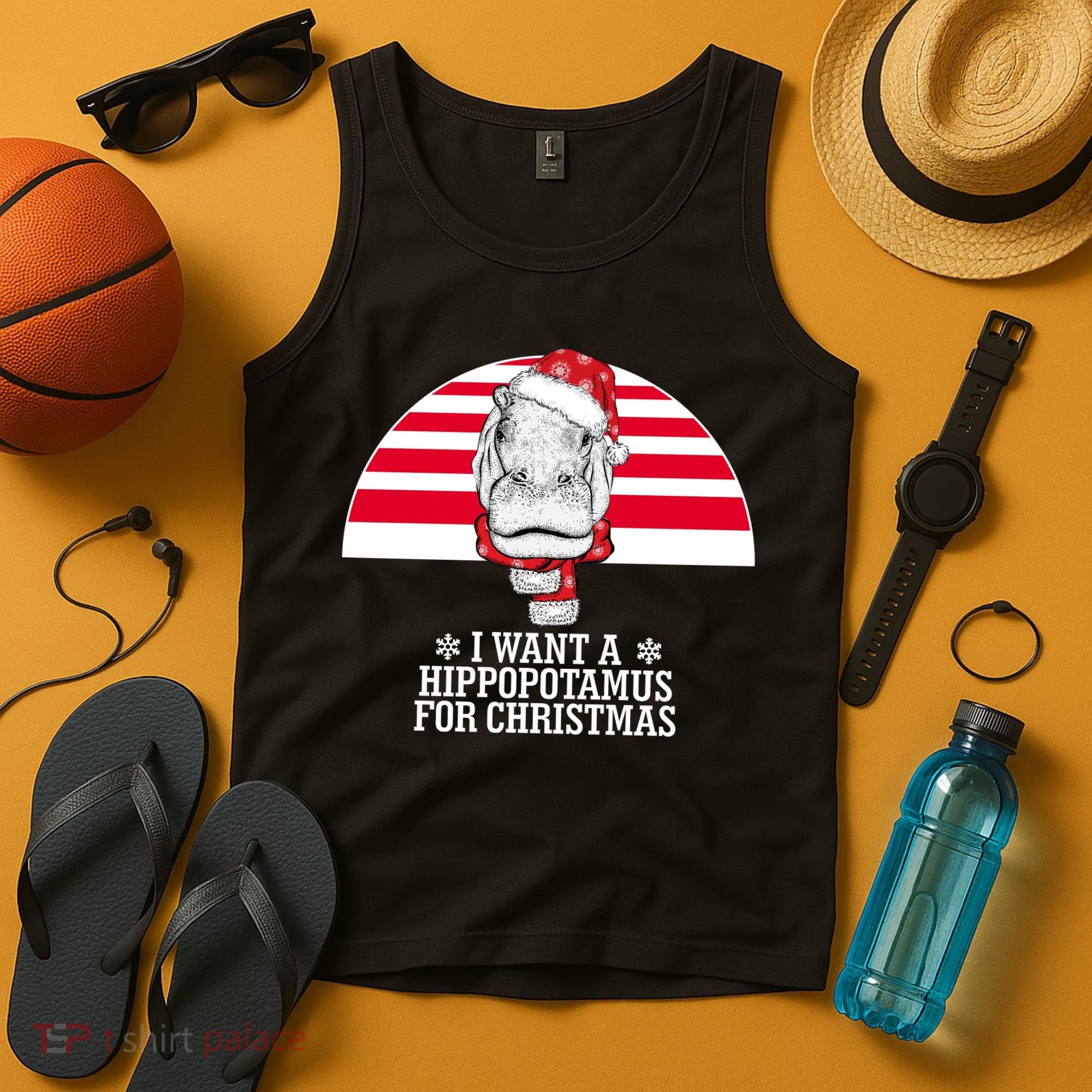 Funny Hippo I Want A Hippopotamus For Christmas Tank Top