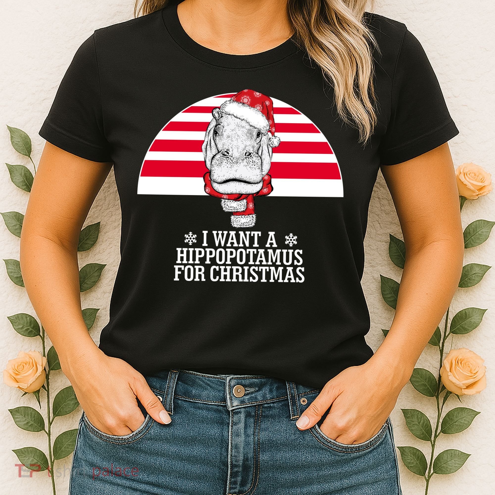 Funny Hippo I Want A Hippopotamus For Christmas Women's T-Shirt